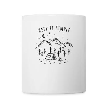 Keep It Simple Tent Camping Nature Mountains Minimalist - Mug - white - Front