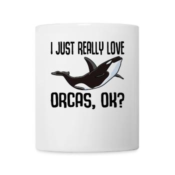 I Just Really Love Orcas Baleine baleine tueuse cadeau - Mug blanc - blanc - Devant