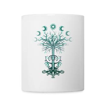 Ygdrassil Moon Phase Lebensbaum Occult Pagan - Tasse - Weiß - Vorne