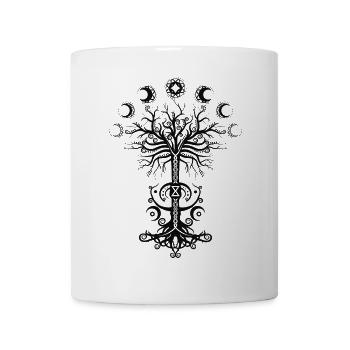 Ygdrassil Moon Phase Lebensbaum Occult Pagan - Tasse - Weiß - Vorne