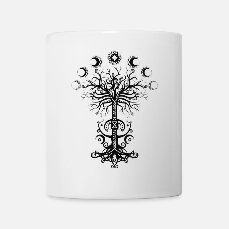 Ygdrassil Moon Phase Lebensbaum Occult Pagan - Tasse - Weiß