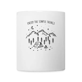 Enjoy The Simple Things Camping Minimalist Camper - Tasse - Weiß - Vorne