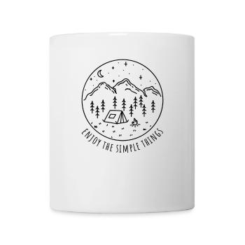 Enjoy The Simple Things Camping Minimalist Camper - Tasse - Weiß - Vorne