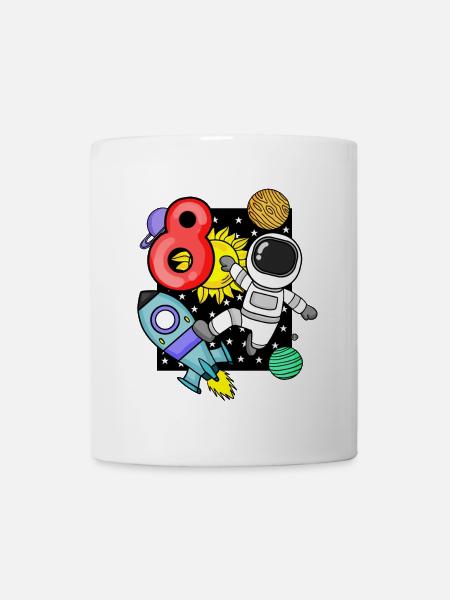 8ème anniversaire astronaute 8 ans cadeau garçon - Mug blanc - blanc