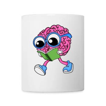 Cerveau en lecture - Mug blanc - blanc - Devant