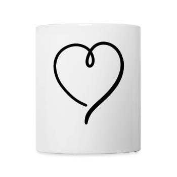 Coeur Noir Moderne - Mug blanc - blanc - Devant
