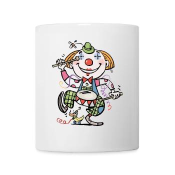 Cartoon Clown Drummer Design - Mug - white - Front