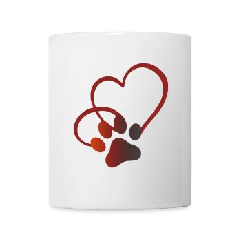 Cat Paw with Heart Cat Lover Cat Lover - Mug - white - Front