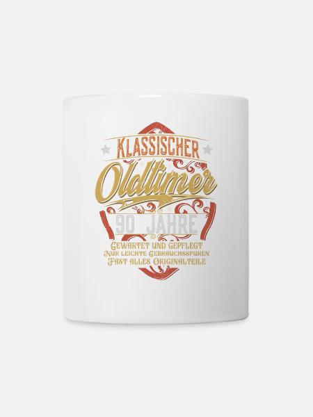 90. Geburtstag Oldtimer - Tasse - Weiß