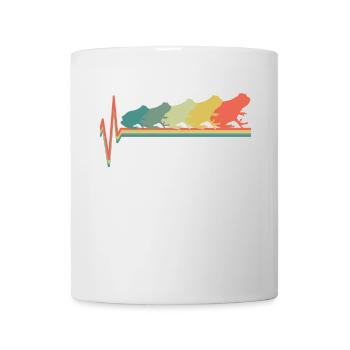 Frosch Amphibie Herzschlag Vintage - Tasse - Weiß - Vorne