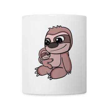 Paresseux avec bébé - Paresseux avec enfant - Mug blanc - blanc - Devant