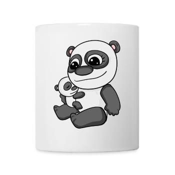 Panda mit Baby - Panda mit Kind - Tasse - Weiß - Vorne