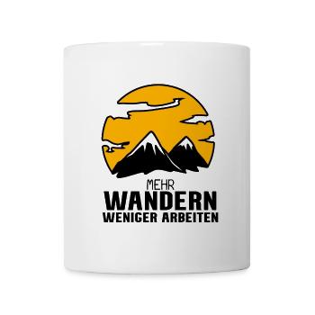 Berg Berge Berggipfel Gipfel Wandern Wanderer - Tasse - Weiß - Vorne