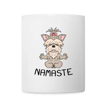 Hund Yoga Namaste Yorkshire Terrier Meditation - Tasse - Weiß - Vorne