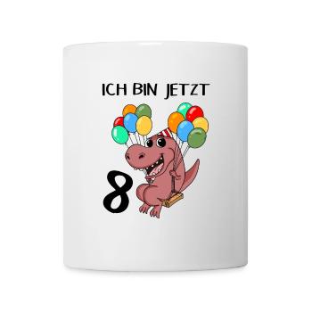 8. Geburtstag - 8 Jahre alt - Kindergeburtstag - Tasse - Weiß - Vorne