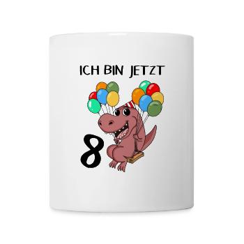 8. Geburtstag - 8 Jahre alt - Kindergeburtstag - Tasse - Weiß - Vorne