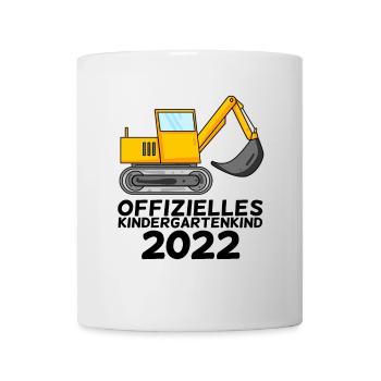 Kindergarten Kind Bagger Schule Einschulung 2022 - Tasse - Weiß - Vorne