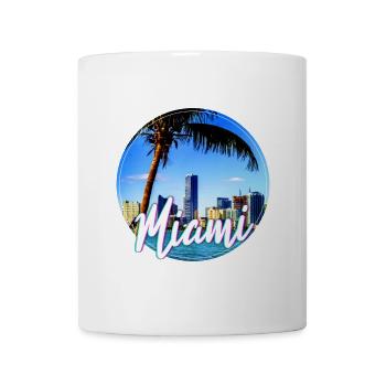 Miami Neon Palmen Skyline - Tasse - Weiß - Vorne