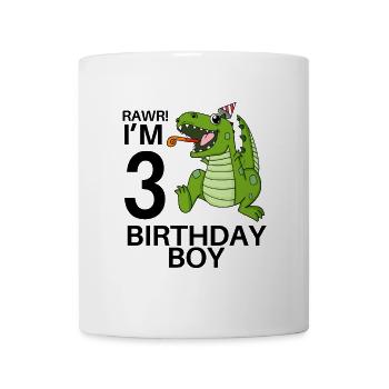 3. Geburtstag - 3 Jahre alt - Kindergeburtstag - Tasse - Weiß - Vorne