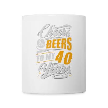 40. Geburtstag Bierliebhaber - Tasse - Weiß - Vorne