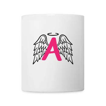 Schutzengel mit Engelsflügel Buchstabe A - Tasse - Weiß - Vorne
