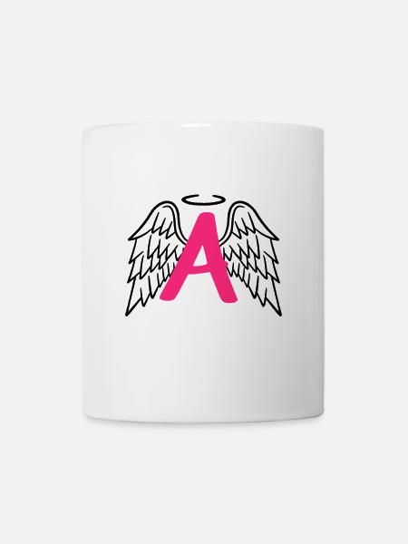 Anges gardiens avec ailes angéliques lettre A - Mug blanc - blanc