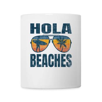 Hola Beaches plage vacances dété lunettes de soleil - Mug blanc - blanc - Devant
