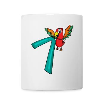 7 anniversaire Perroquet - 7 ans cadeau - Mug blanc - blanc - Devant