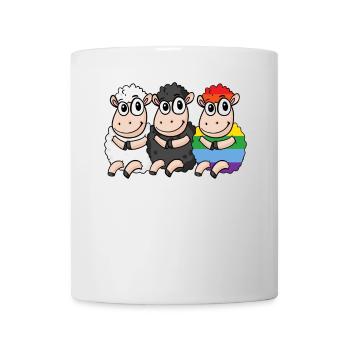 Schwarzes Schaf - Regenbogen Schaf - Tasse - Weiß - Vorne