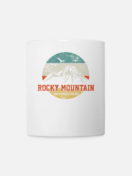 Rocky Mountain Wandern Vintage - Tasse - Weiß
