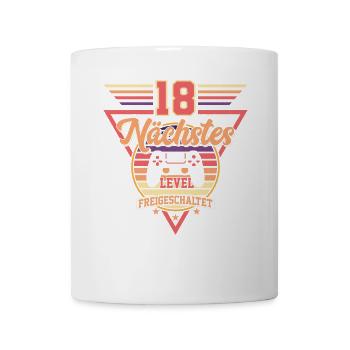 18. Geburtstag Level Freigeschaltet - Tasse - Weiß - Vorne