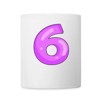 6 Lila - Tasse - Weiß - Vorne