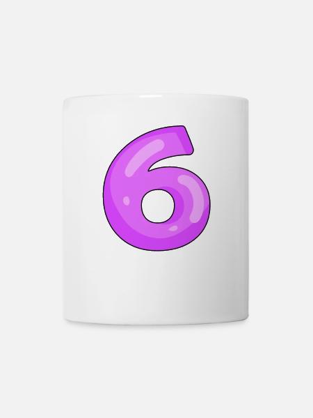 6 Lila - Tasse - Weiß