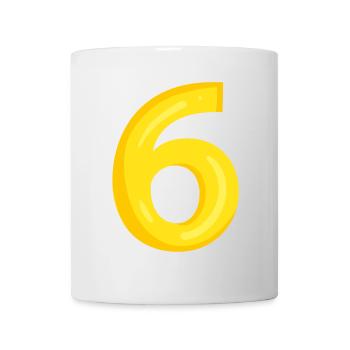 6 gelb - Tasse - Weiß - Vorne