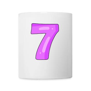 7 lila - Tasse - Weiß - Vorne
