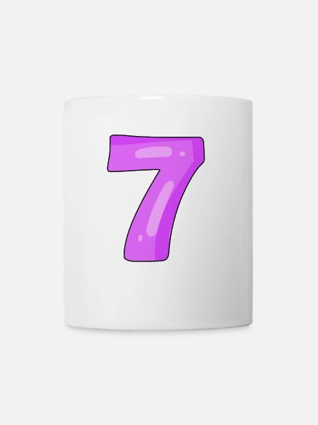 7 purple - Mug - white