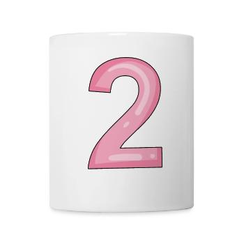 2 rosa - Tasse - Weiß - Vorne