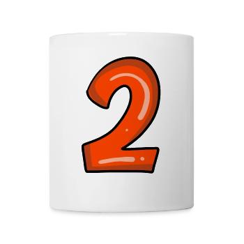 2 rot - Tasse - Weiß - Vorne