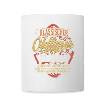 77. Geburtstag Oldtimer - Tasse - Weiß - Vorne