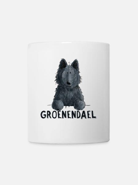 Happy Groenendael I chien tĂȘte I BD - Mug blanc - blanc