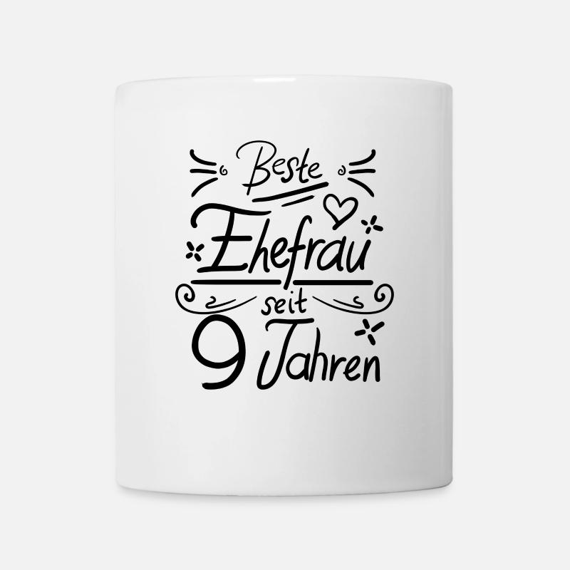 9 Hochzeitstag - Beste Ehefrau seit 9 Jahren - Tasse - Weiß