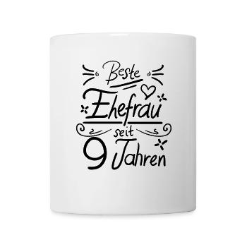 9 Hochzeitstag - Beste Ehefrau seit 9 Jahren - Tasse - Weiß - Vorne