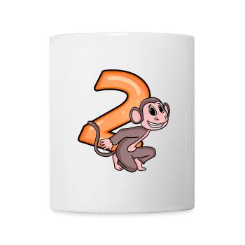 2 years - monkey - 2nd birthday motif - Mug - white - Front