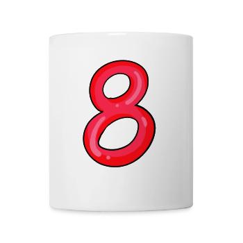 8 rouge - Mug blanc - blanc - Devant