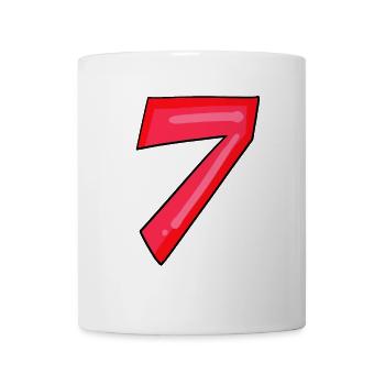 7 rot - Tasse - Weiß - Vorne
