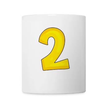 2 gelb - Tasse - Weiß - Vorne