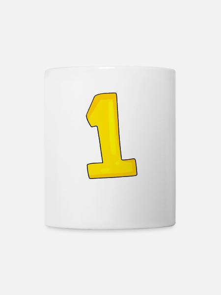 1 gelb - Tasse - Weiß