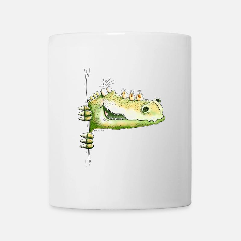 There's a crocodile watching I Dino I Lizard I Fun - Mug - white