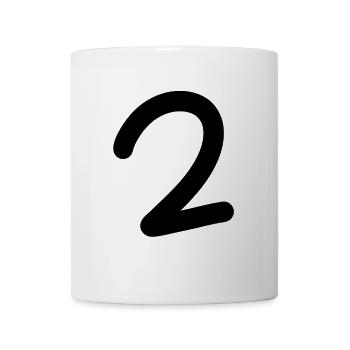 2 Noir - Mug blanc - blanc - Devant