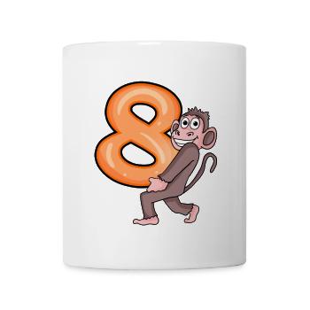 8th Birthday Monkey Boy 8 Years Gift - Mug - white - Front